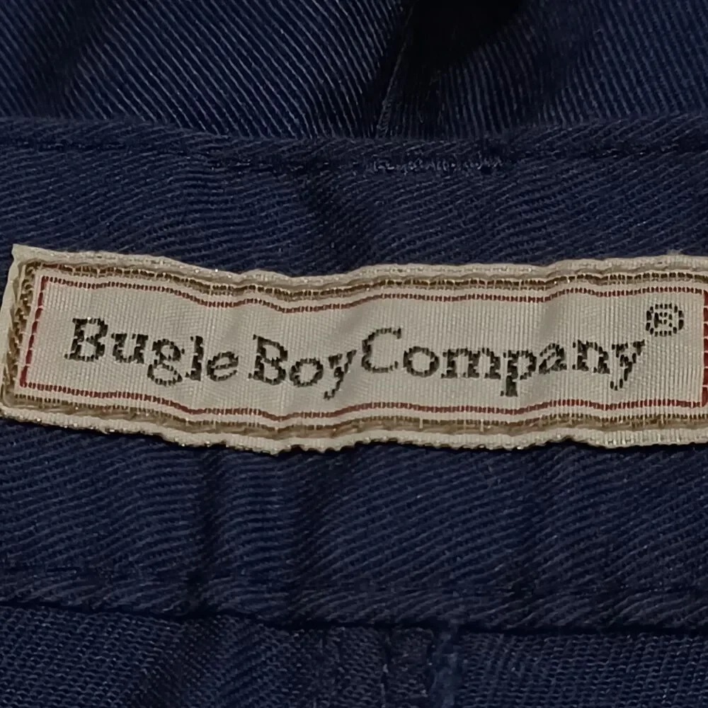 Bugle Boy Company Mens Size 34 Navy Blue Pleated Front Chino Shorts NWT